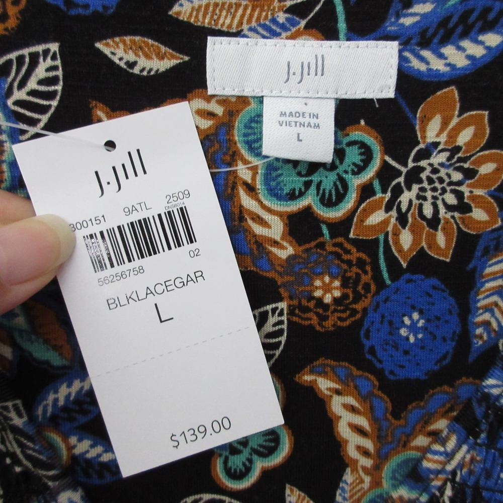 J. Jill Dress Smocked Floral Midi Boho Cottage Core‎ Prairie Flowy Garden NWT - Picture 4 of 9